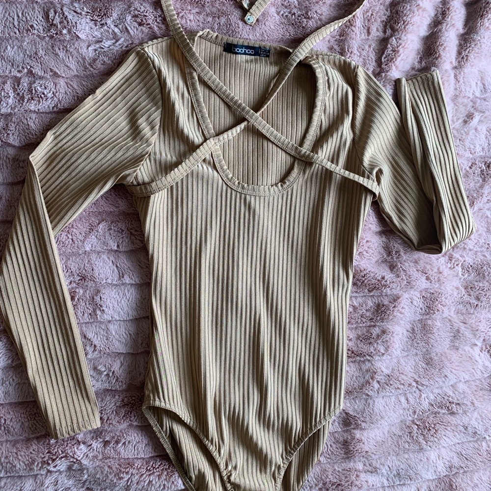 gold strappy bodysuit